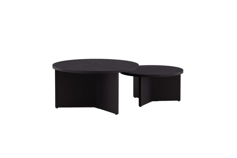 Sofabordsett Saltø 2stk Runde 85 cm/65 cm Tre Svart - Svart - Møbler - Bord - Sofabord & salongbord