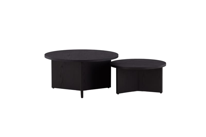 Sofabordsett Saltø 2stk Runde 85 cm/65 cm Tre Svart - Svart - Møbler - Bord - Sofabord & salongbord