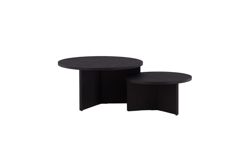 Sofabordsett Saltø 2stk Runde 85 cm/65 cm Tre Svart - Svart - Møbler - Bord - Sofabord & salongbord