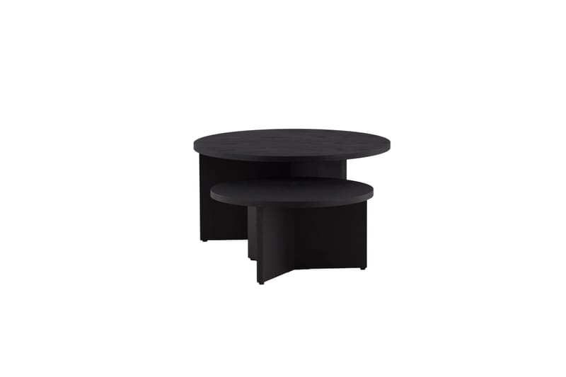 Sofabordsett Saltø 2stk Runde 85 cm/65 cm Tre Svart - Svart - Møbler - Bord - Sofabord & salongbord
