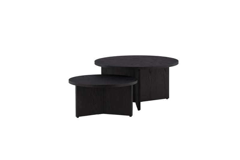 Sofabordsett Saltø 2stk Runde 85 cm/65 cm Tre Svart - Svart - Møbler - Bord - Sofabord & salongbord