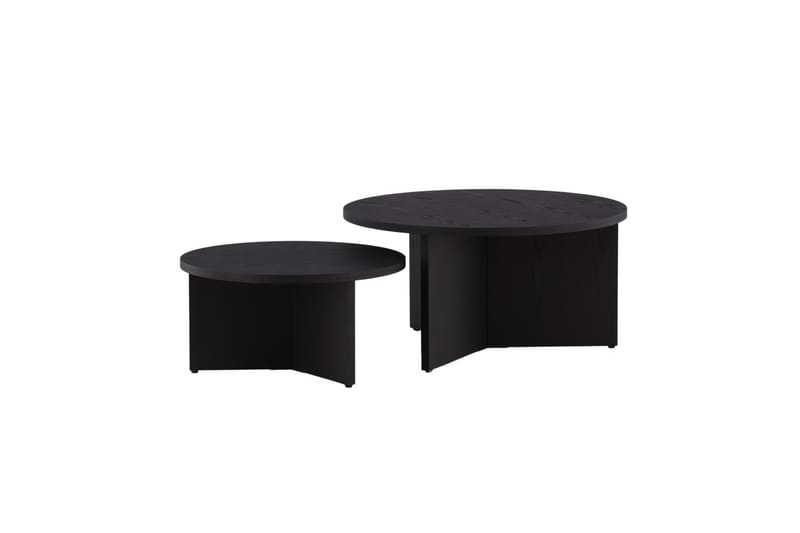 Sofabordsett Saltø 2stk Runde 85 cm/65 cm Tre Svart - Svart - Møbler - Bord - Sofabord & salongbord
