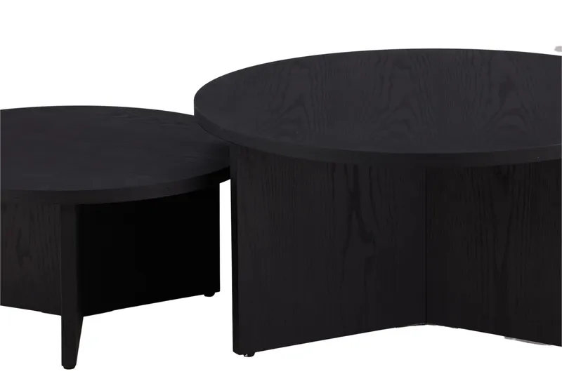Sofabordsett Saltø 2stk Runde 85 cm/65 cm Tre Svart - Svart - Møbler - Bord - Sofabord & salongbord