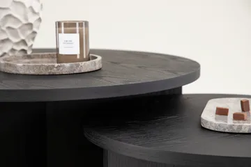 Sofabordsett Saltø 2stk Runde 85 cm/65 cm Tre Svart - Svart - Møbler - Bord - Sofabord & salongbord