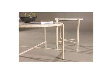 Sofabordsett VIND Sandhamn 2 stk Runde 70 cm/40 cm Beige - Møbler - Bord - Sofabord & salongbord