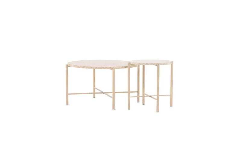 Sofabordsett VIND Sandhamn 2 stk Runde 70 cm/40 cm Beige - Møbler - Bord - Sofabord & salongbord