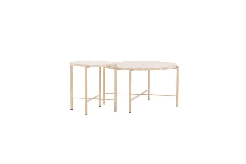 Sofabordsett VIND Sandhamn 2 stk Runde 70 cm/40 cm Beige - Møbler - Bord - Sofabord & salongbord