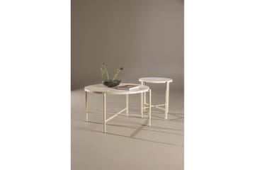 Sofabordsett VIND Sandhamn 2 stk Runde 70 cm/40 cm Beige - Møbler - Bord - Sofabord & salongbord