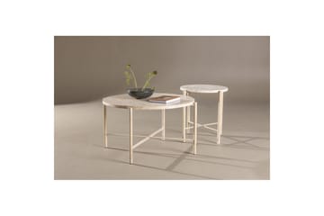 Sofabordsett VIND Sandhamn 2 stk Runde 70 cm/40 cm Beige - Møbler - Bord - Sofabord & salongbord