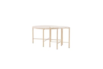 Sofabordsett VIND Sandhamn 2 stk Runde 70 cm/40 cm Beige - Møbler - Bord - Sofabord & salongbord
