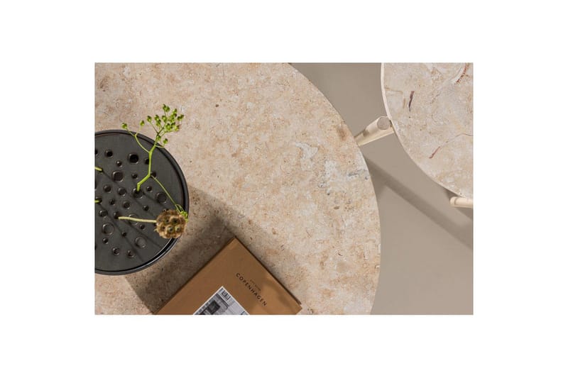 Sofabordsett VIND Sandhamn 2 stk Runde 70 cm/40 cm Beige - Møbler - Bord - Sofabord & salongbord