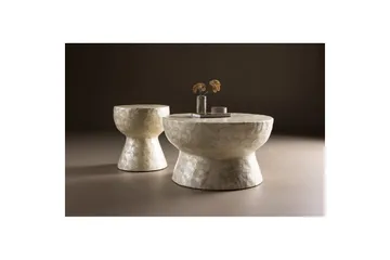 Sofabordsett VIND Sandön 2 stk Runde 70 cm/40 cm Lysgrå - Møbler - Bord - Sofabord & salongbord