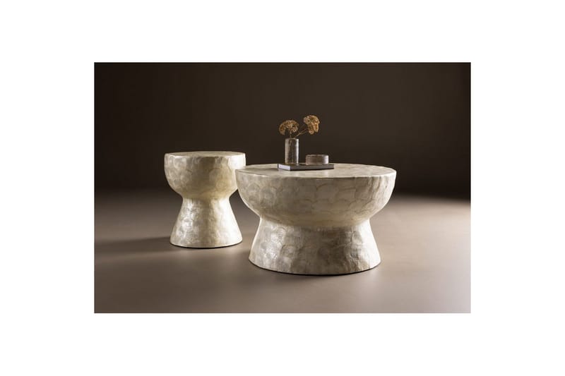 Sofabordsett VIND Sandön 2 stk Runde 70 cm/40 cm Lysgrå - Møbler - Bord - Sofabord & salongbord