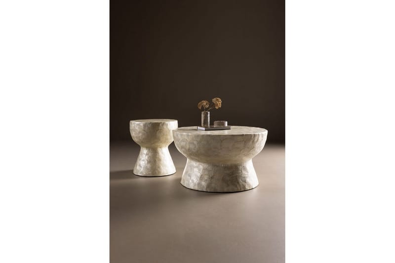 Sofabordsett VIND Sandön 2 stk Runde 70 cm/40 cm Lysgrå - Møbler - Bord - Sofabord & salongbord