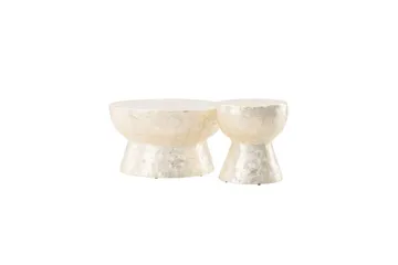 Sofabordsett VIND Sandön 2 stk Runde 70 cm/40 cm Lysgrå - Møbler - Bord - Sofabord & salongbord