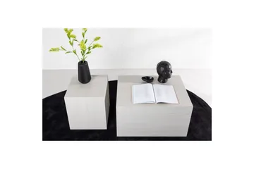 Sofabordsett York 2 stk 60x80 cm/40x40 cm Hvit - Hvit - Møbler - Bord - Sofabord & salongbord