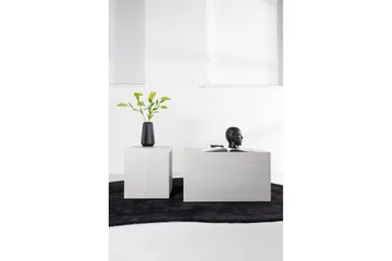 Sofabordsett York 2 stk 60x80 cm/40x40 cm Hvit - Hvit - Møbler - Bord - Sofabord & salongbord