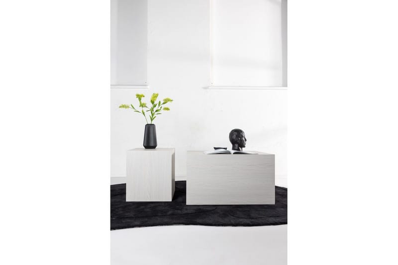 Sofabordsett York 2 stk 60x80 cm/40x40 cm Hvit - Hvit - Møbler - Bord - Sofabord & salongbord