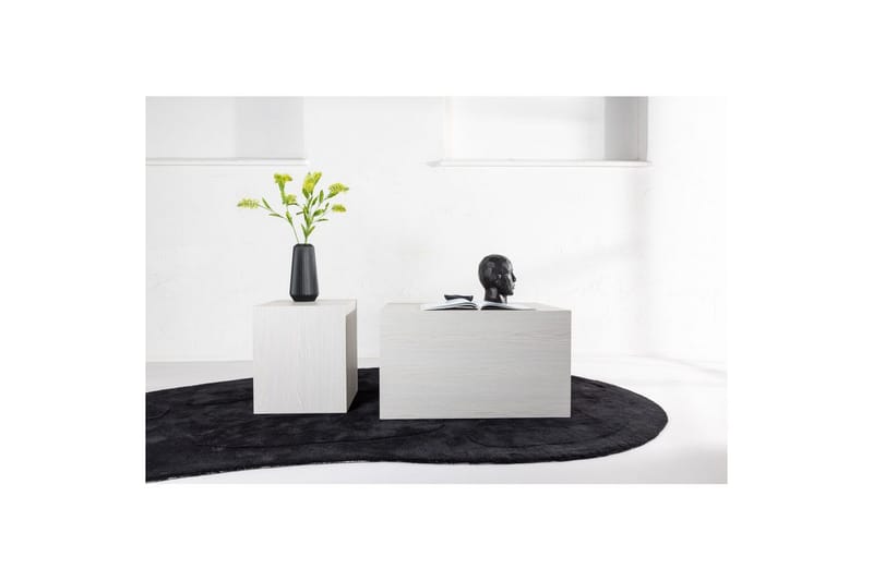 Sofabordsett York 2 stk 60x80 cm/40x40 cm Hvit - Hvit - Møbler - Bord - Sofabord & salongbord