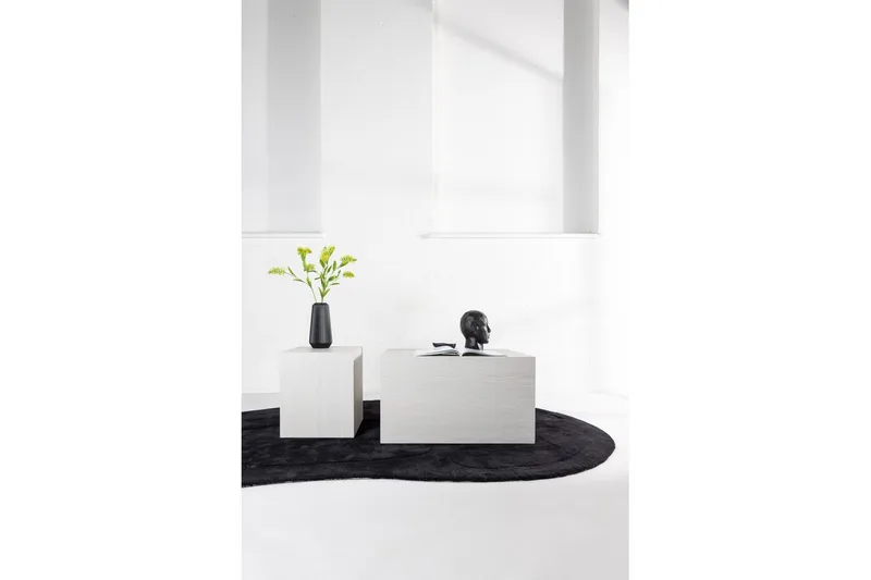 Sofabordsett York 2 stk 60x80 cm/40x40 cm Hvit - Hvit - Møbler - Bord - Sofabord & salongbord