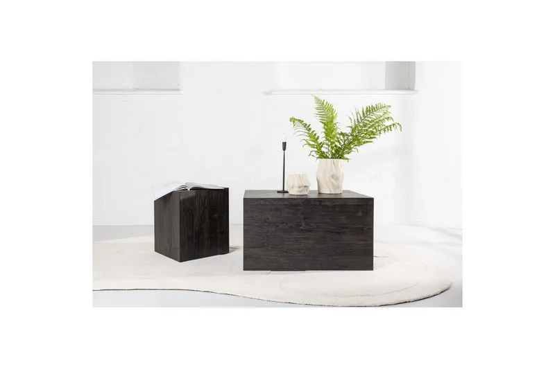 Sofabordsett York 2 stk 60x80 cm/40x40 cm Mokka - Mokka - Møbler - Bord - Sofabord & salongbord