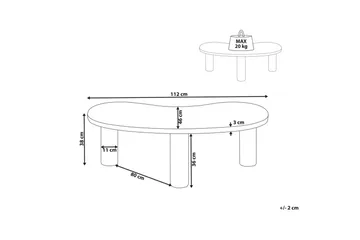 Soffbord Beliani Auburn Ljus trä White - Møbler - Bord - Sofabord & salongbord