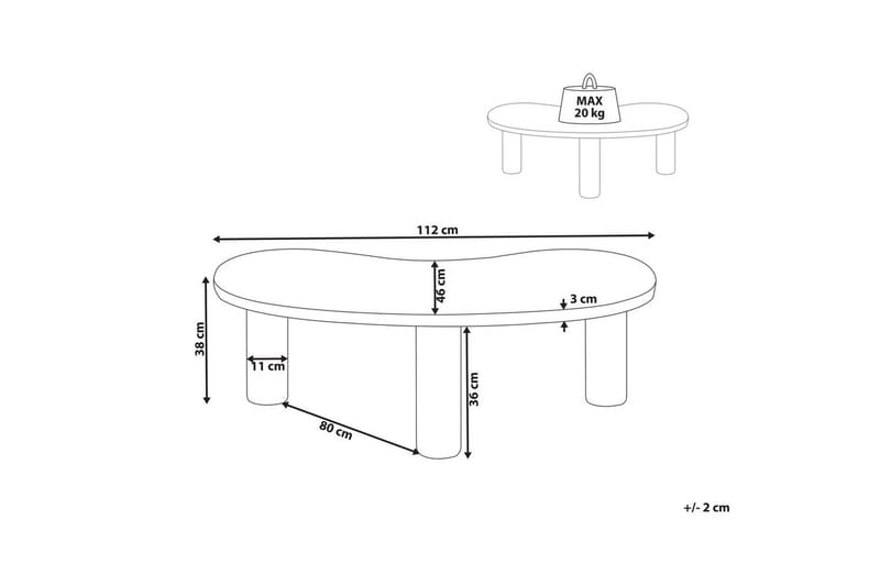 Soffbord Beliani Auburn Ljus trä White - Møbler - Bord - Sofabord & salongbord