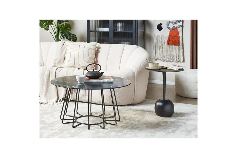 Soffbord Beliani Bernie Svart/Vit Black||White - Møbler - Bord - Sofabord & salongbord