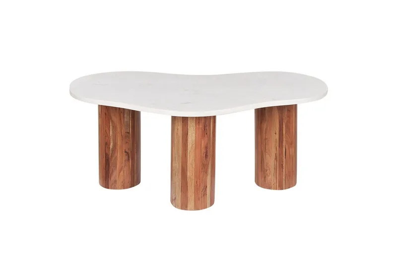 Soffbord Beliani Casablanca White||Light wood