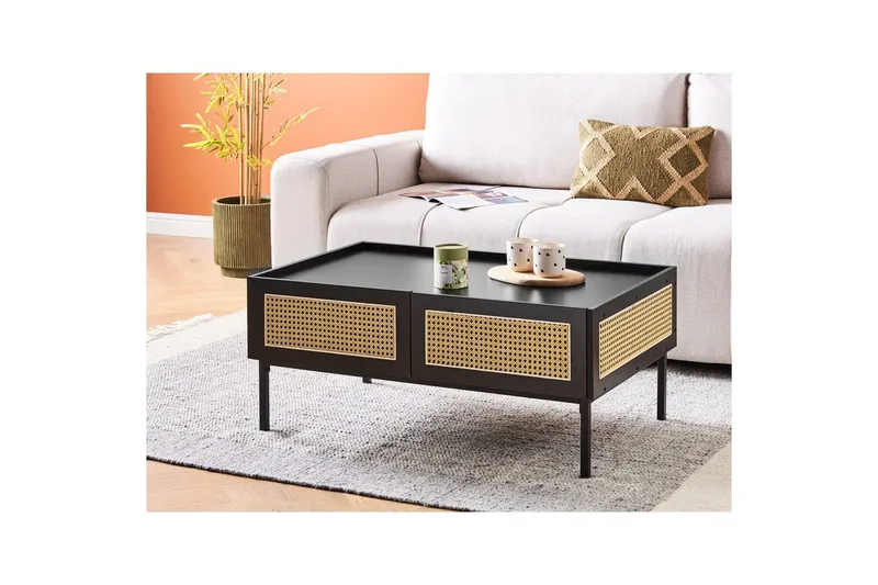 Soffbord Beliani Cullen Black||Light wood - Møbler - Bord - Sofabord & salongbord