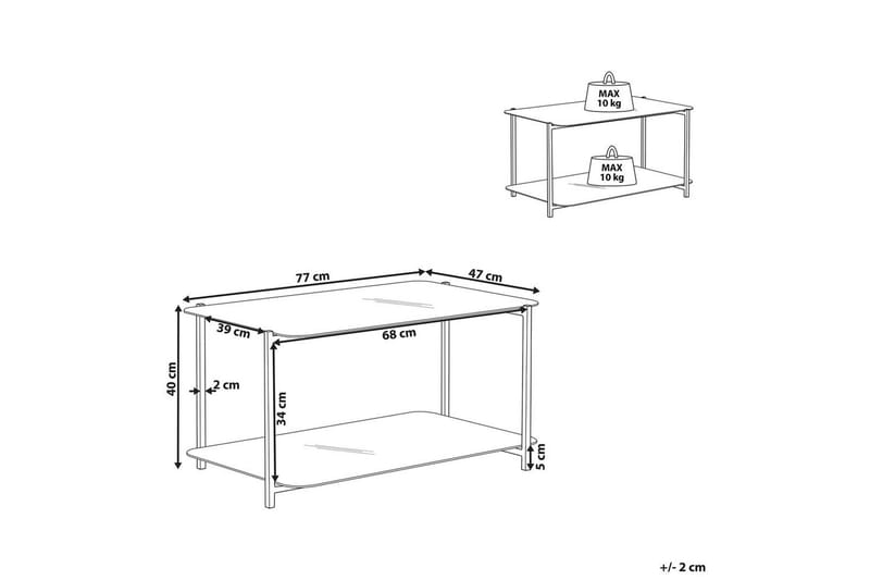 Soffbord Beliani Gloster Black||White - Møbler - Bord - Sofabord & salongbord