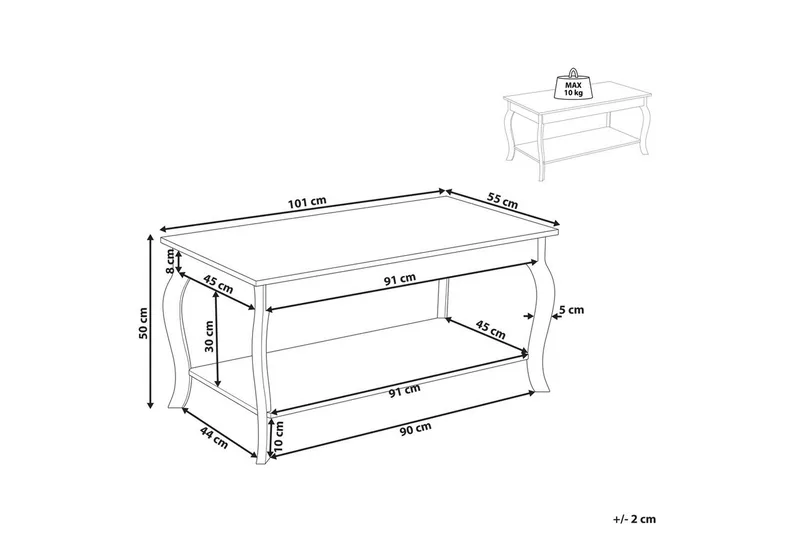 Soffbord Beliani Hartford White - Møbler - Bord - Sofabord & salongbord
