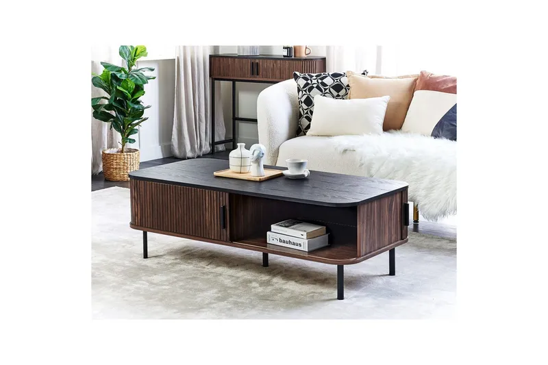 Soffbord Beliani Jose Dark wood||Black - Møbler - Bord - Sofabord & salongbord