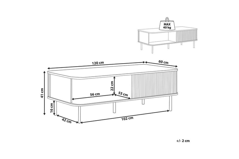 Soffbord Beliani Jose Dark wood||Black - Møbler - Bord - Sofabord & salongbord