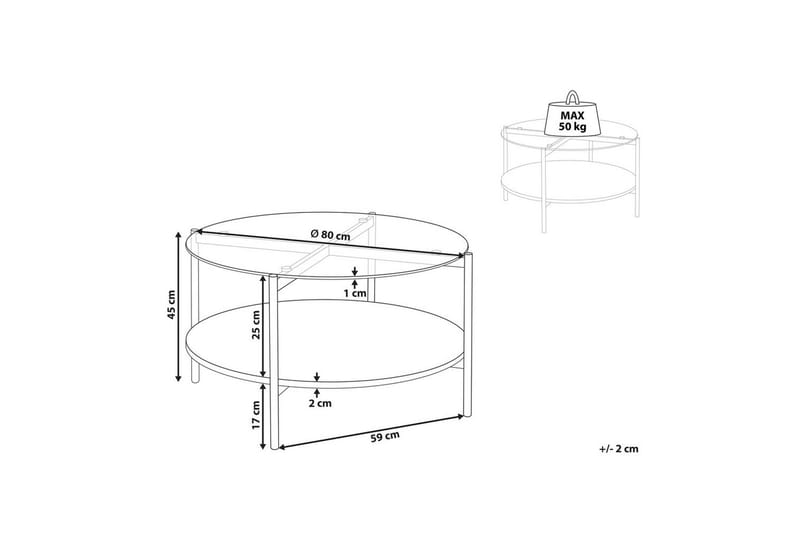 Soffbord Beliani Lovell Guld/ljust trä GOLD||Light wood - Møbler - Bord - Sofabord & salongbord