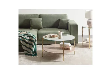 Soffbord Beliani Lovell Guld/ljust trä GOLD||Light wood - Møbler - Bord - Sofabord & salongbord