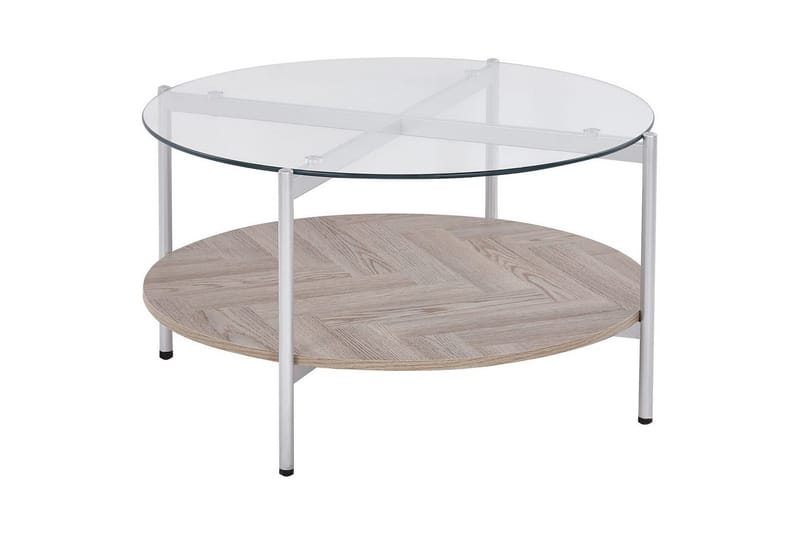 Soffbord Beliani Lovell Guld/ljust trä Silver||Light wood