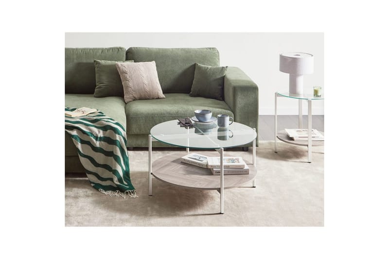 Soffbord Beliani Lovell Guld/ljust trä Silver||Light wood - Møbler - Bord - Sofabord & salongbord