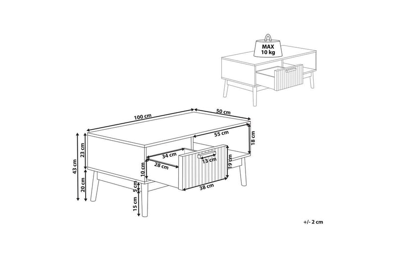Soffbord Beliani Lynwood Light wood - Møbler - Bord - Sofabord & salongbord