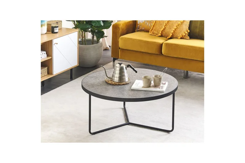 Soffbord Beliani Melody 80x80x40 cm Grey||Black - Møbler - Bord - Sofabord & salongbord