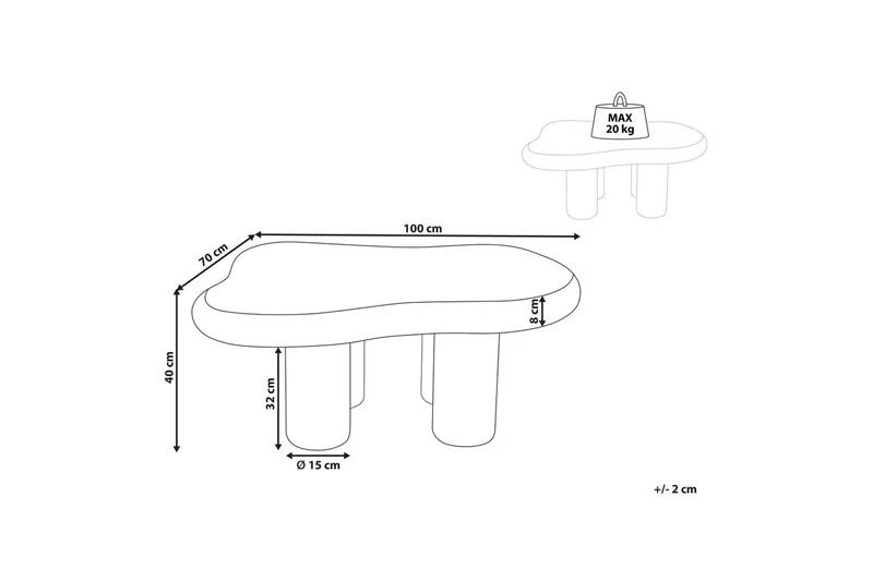Soffbord Beliani Ondle White - Møbler - Bord - Sofabord & salongbord