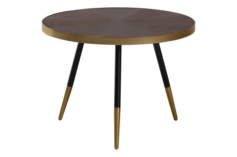Soffbord Beliani Ramona Mörk trä/guld/svart Dark wood||GOLD||Black