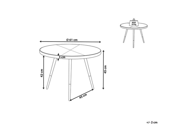 Soffbord Beliani Ramona Mörk trä/guld/svart Dark wood||GOLD||Black - Møbler - Bord - Sofabord & salongbord