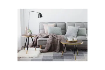 Soffbord Beliani Ramona Mörk trä/guld/svart Dark wood||GOLD||Black - Møbler - Bord - Sofabord & salongbord