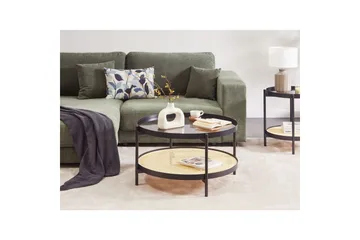 Soffbord Beliani Reno Black||Light wood - Møbler - Bord - Sofabord & salongbord