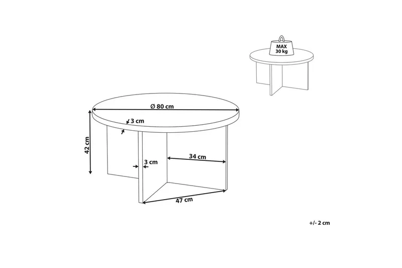Soffbord Beliani Stanton Grå Grey - Møbler - Bord - Sofabord & salongbord