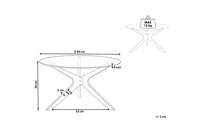 Soffbord Beliani Valley Transparent||Light wood - Møbler - Bord - Sofabord & salongbord