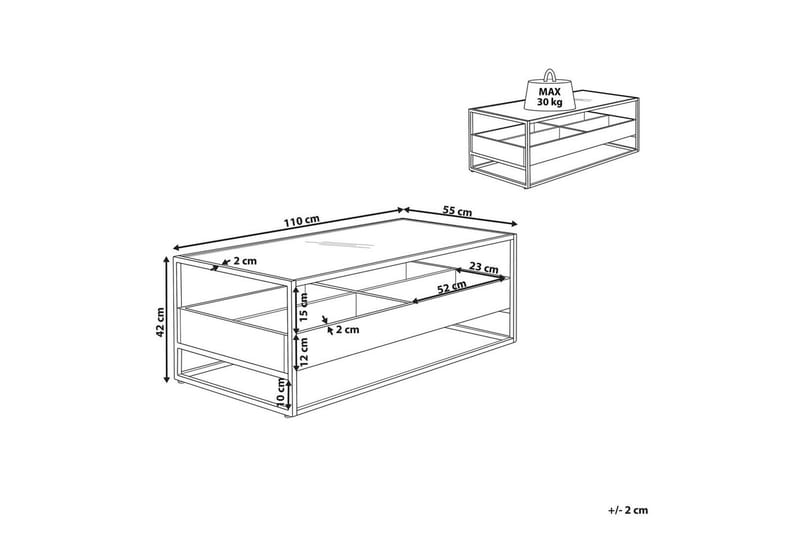Soffbord Beliani Waco Black||Dark wood - Møbler - Bord - Sofabord & salongbord