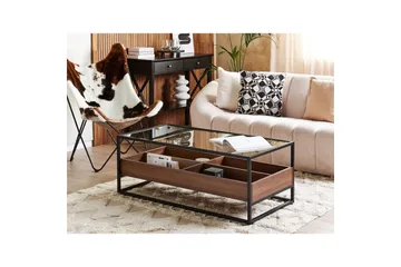 Soffbord Beliani Waco Black||Dark wood - Møbler - Bord - Sofabord & salongbord