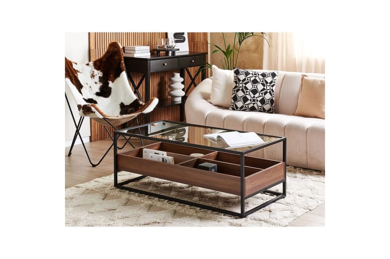 Soffbord Beliani Waco Black||Dark wood - Møbler - Bord - Sofabord & salongbord